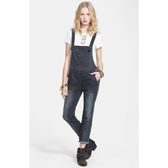 Free People Pants - Free People Overalls Womens 26  Denim Gray Straight Casual Preppy